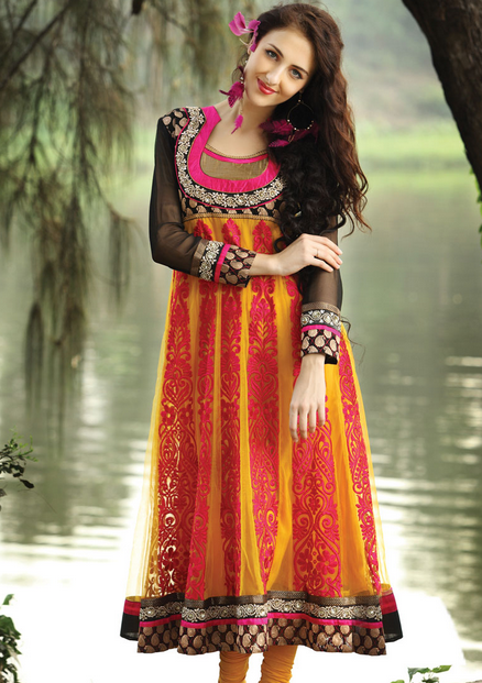 20 Indian Wedding Dresses You Can Try This Season - Orange Frock Choridar