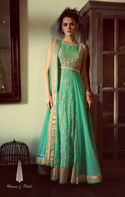 20 Indian Wedding Dresses You Can Try This Season - Sea Green Maxi