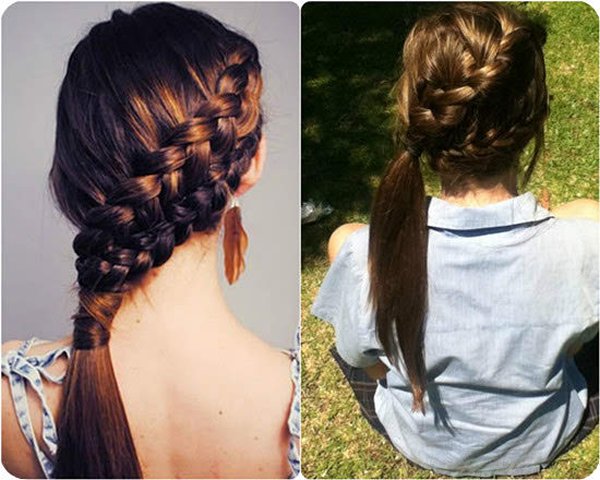 50 Simple Curly Hairstyles You Can Do In 10-Minutes-Trendy Braid Long Hair into a Low Ponytail
