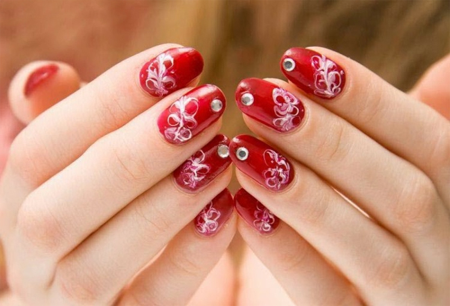 Top 12 Simple Nail Designs For Short Nails - Red Love Nail Art Design
